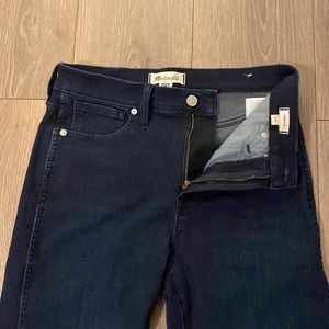 Madewell stovepipe, high rise dark denim jeans